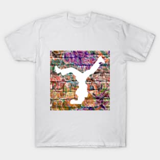 Break Dancer on Graffiti Background 6 T-Shirt